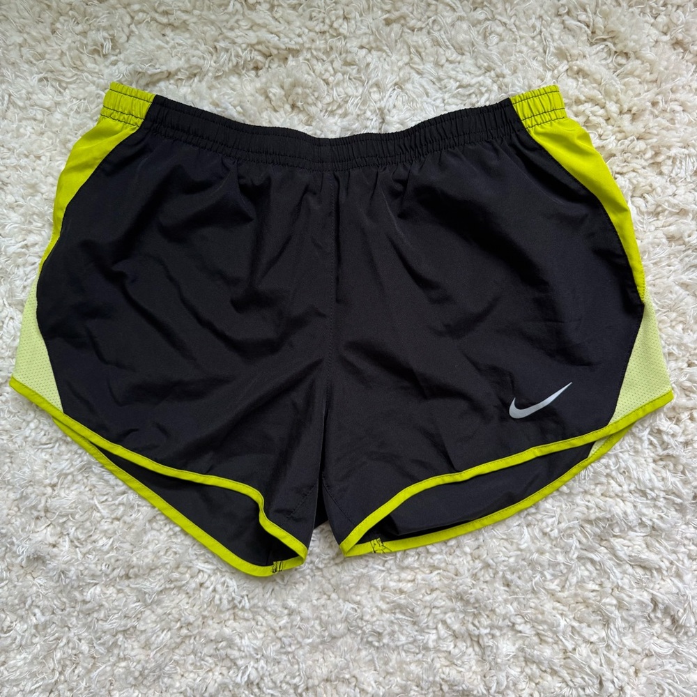 Women’s Nike Black & Neon Green Small Athletic Shorts with Built-in Underwear